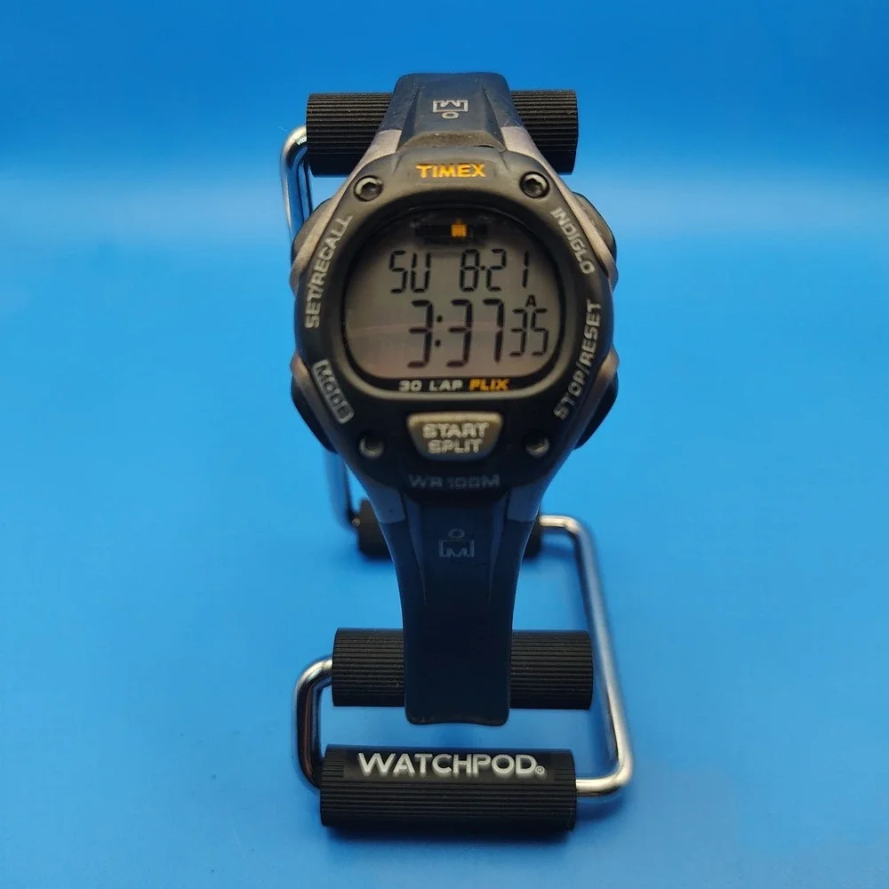 Vintage 2003 Timex Expedition Triathlon Flix 36mm Mens Quartz Sport Watch 100m